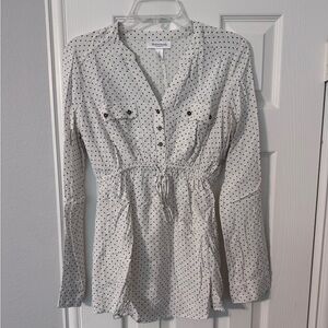 Motherhood Maternity White Blouse with Black Dots